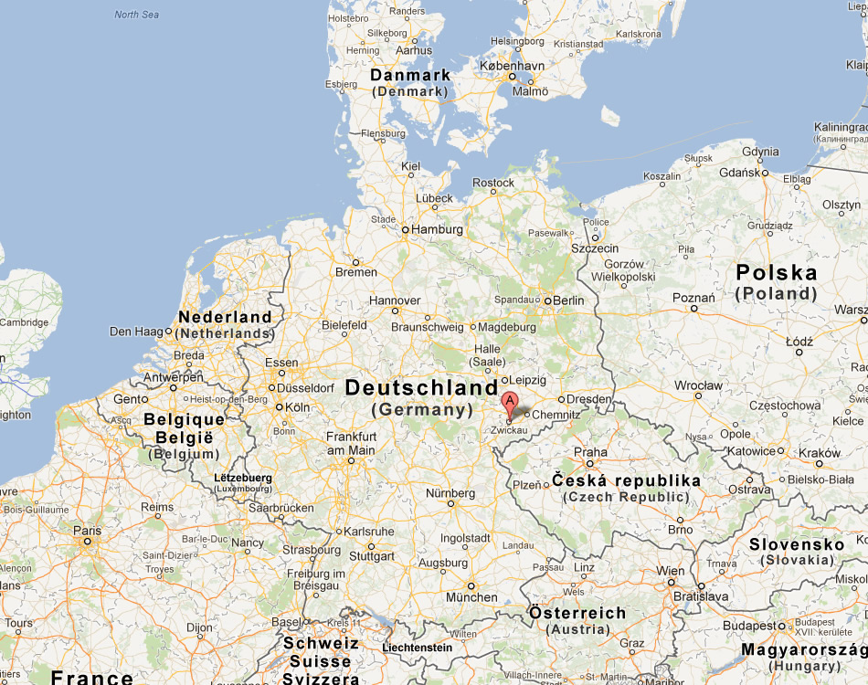 karte von Zwickau deutschland