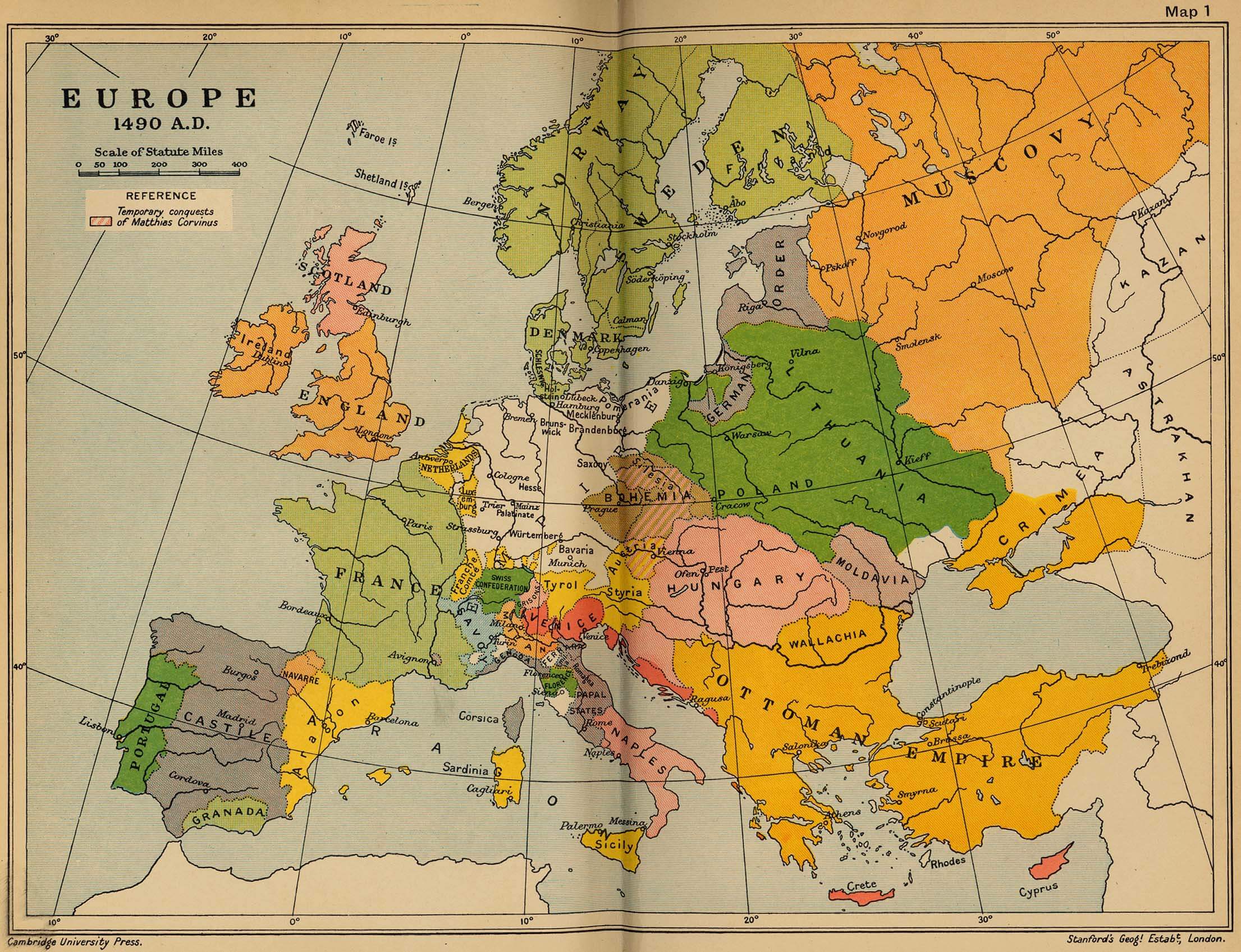 europa karte 1490