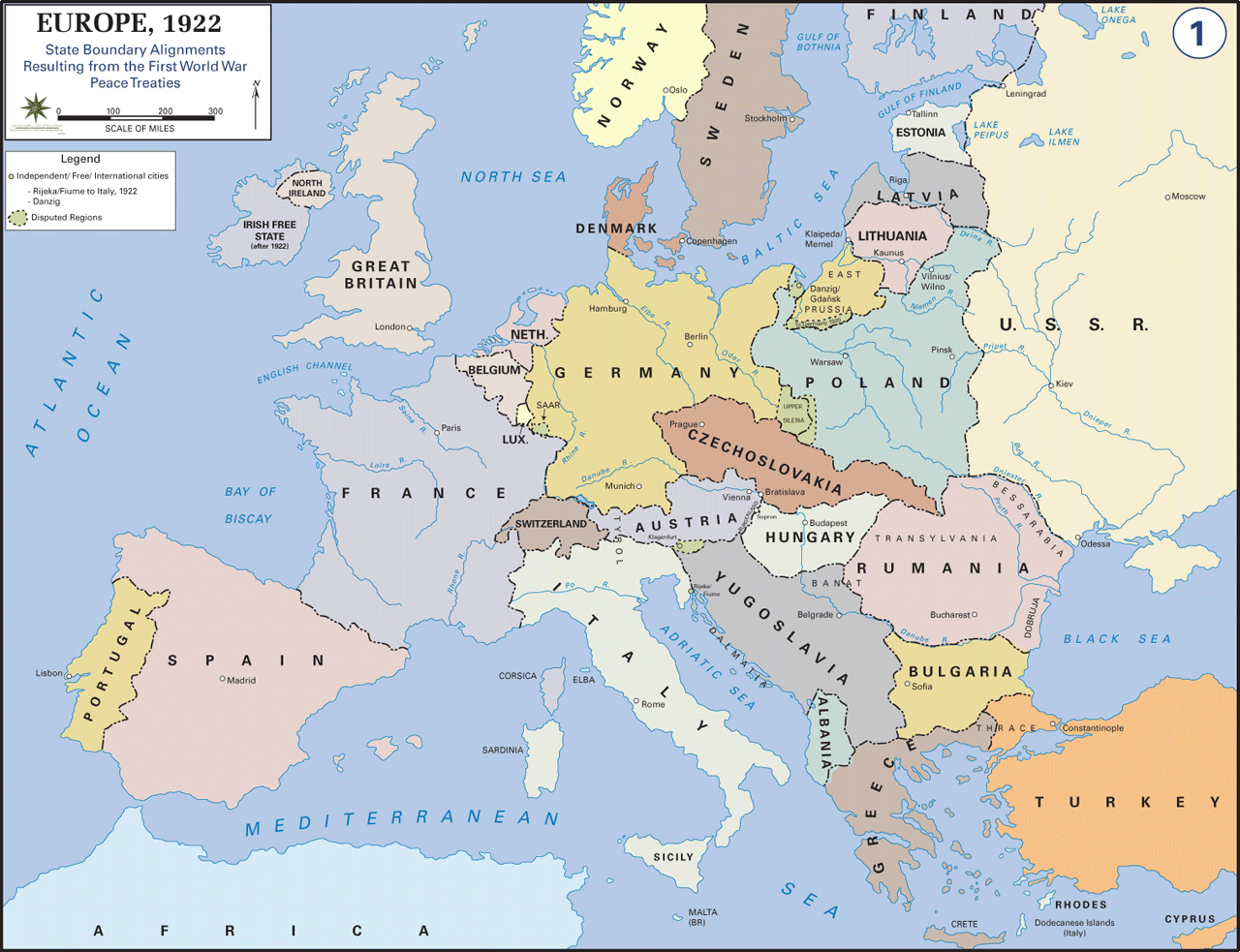europa karte nach weltkrieg1