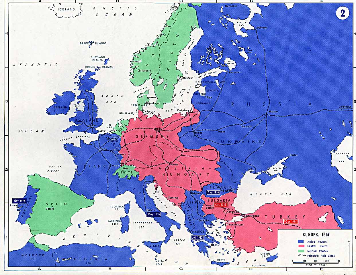 europa karte weltkrieg 1914