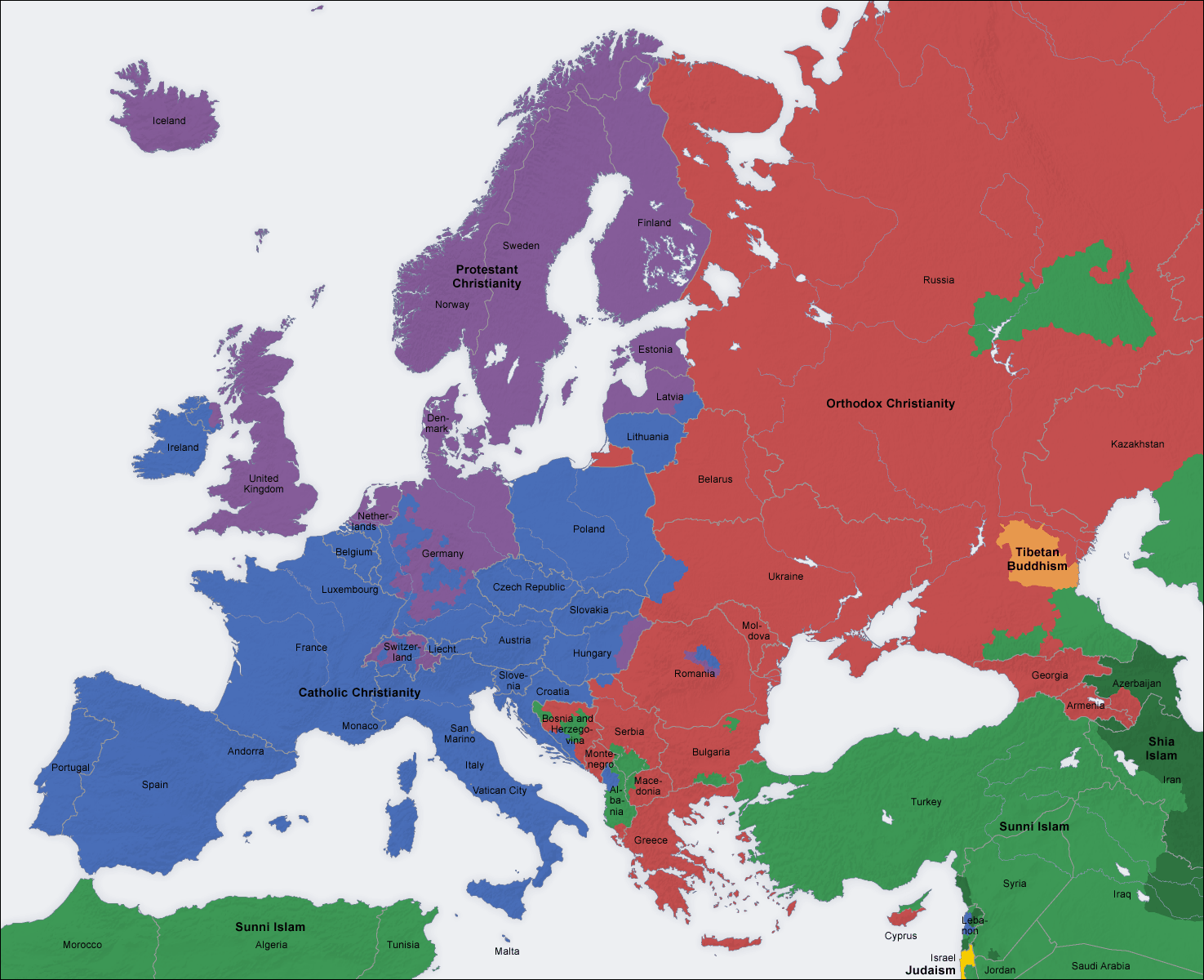 europa religion karte