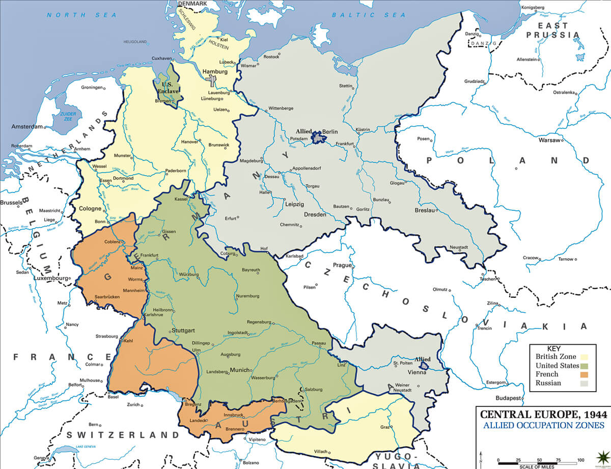 zentral europa karte 1945