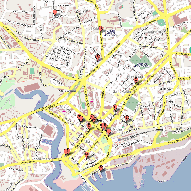 Brest hotels karte
