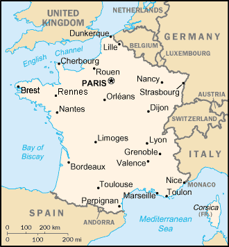 frankreich Brest karte