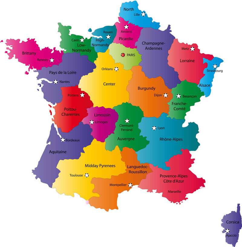frankreich karte regionen
