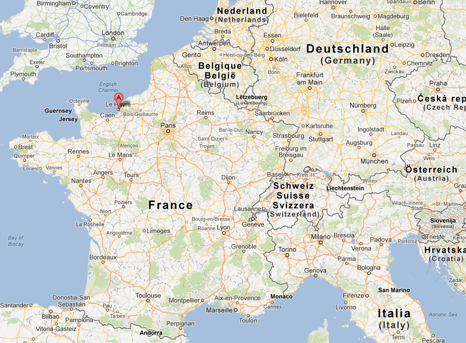 karte von Le Havre frankreich