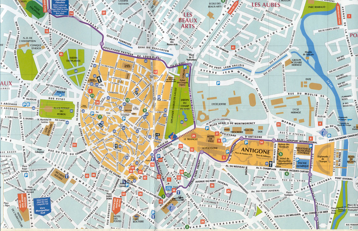 Montpellier hotels karte