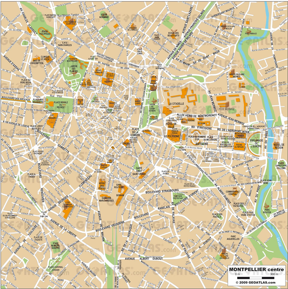 Montpellier stadt center karte