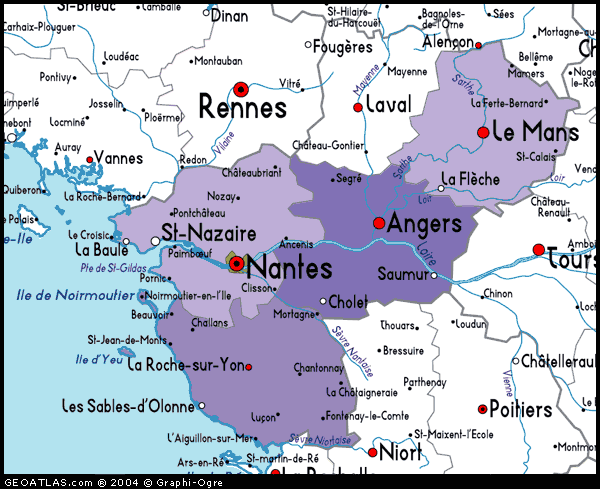 Pays de la Loirre Nantes karte