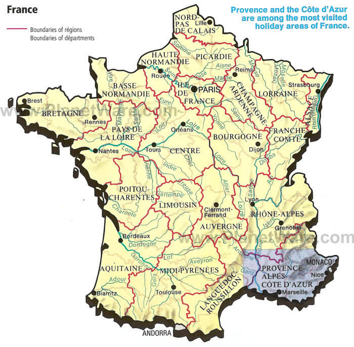 regionen karte von frankreich