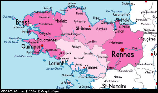 Rennes regionen karte
