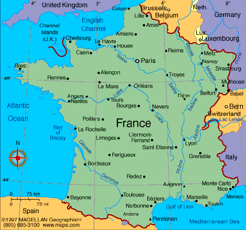 karte frankreich Rennes