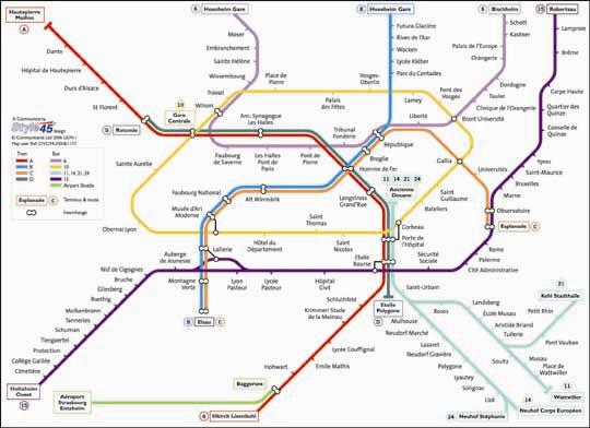 Strasbourg metro karte