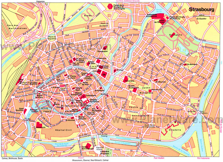 Strasbourg stadt karte