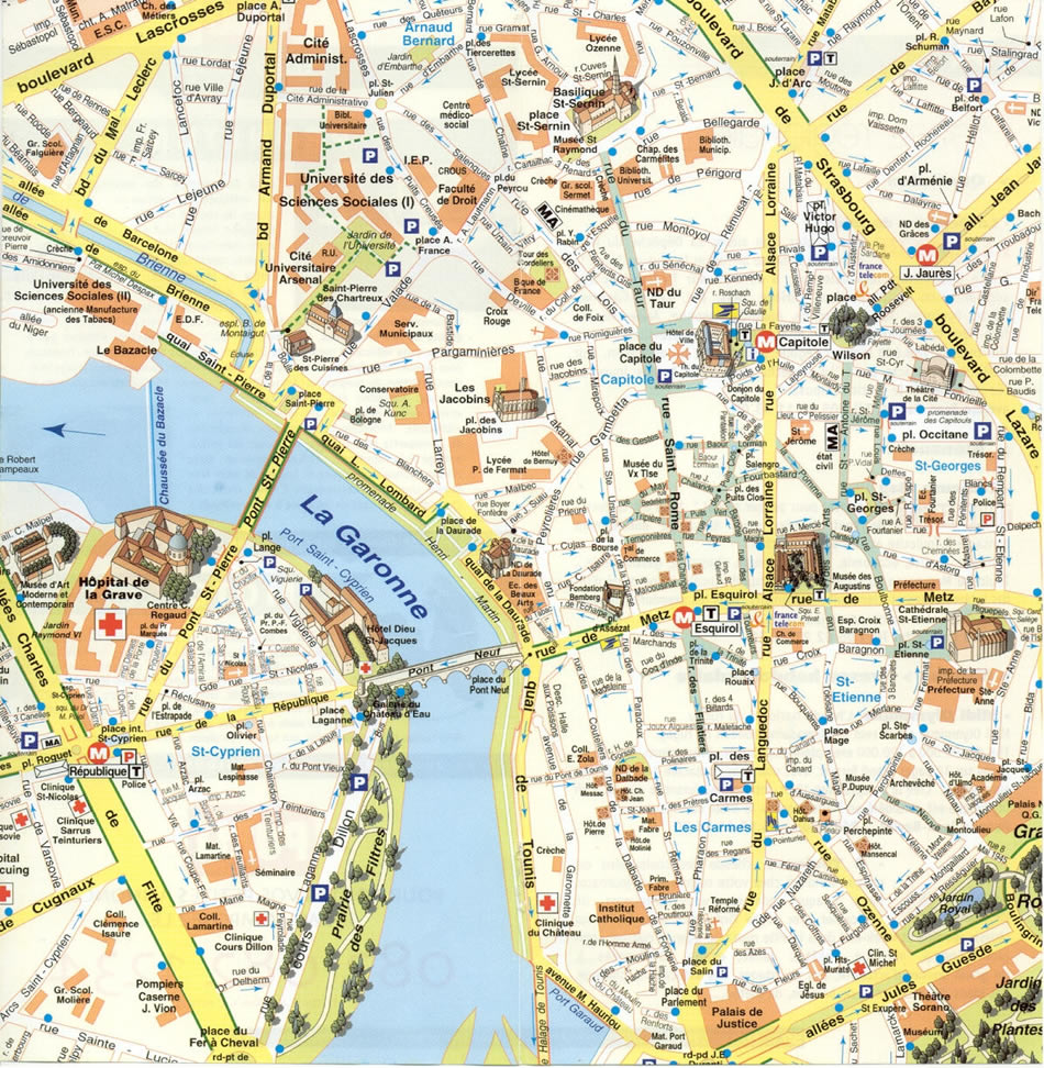 Toulouse tourist karte