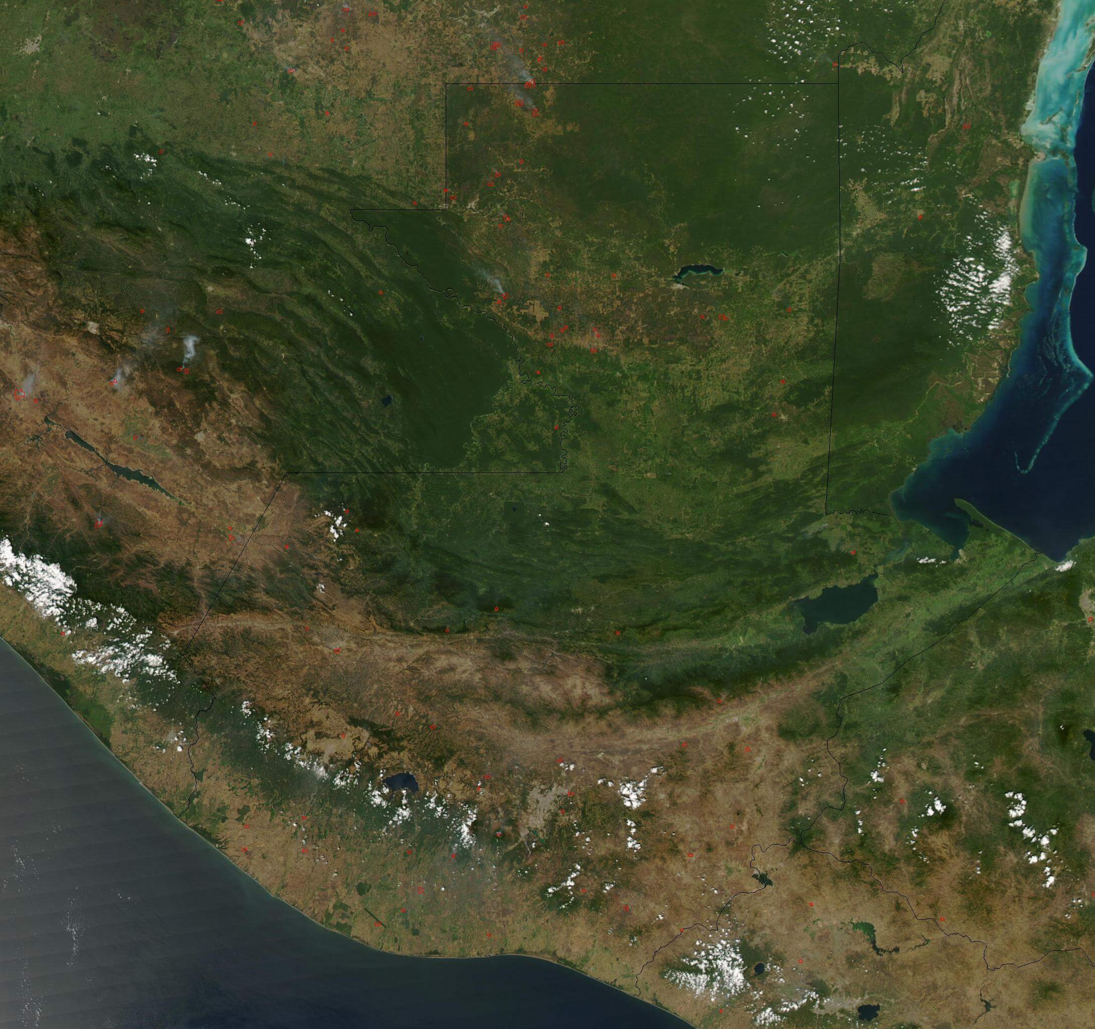 satellit bild foto von guatemala