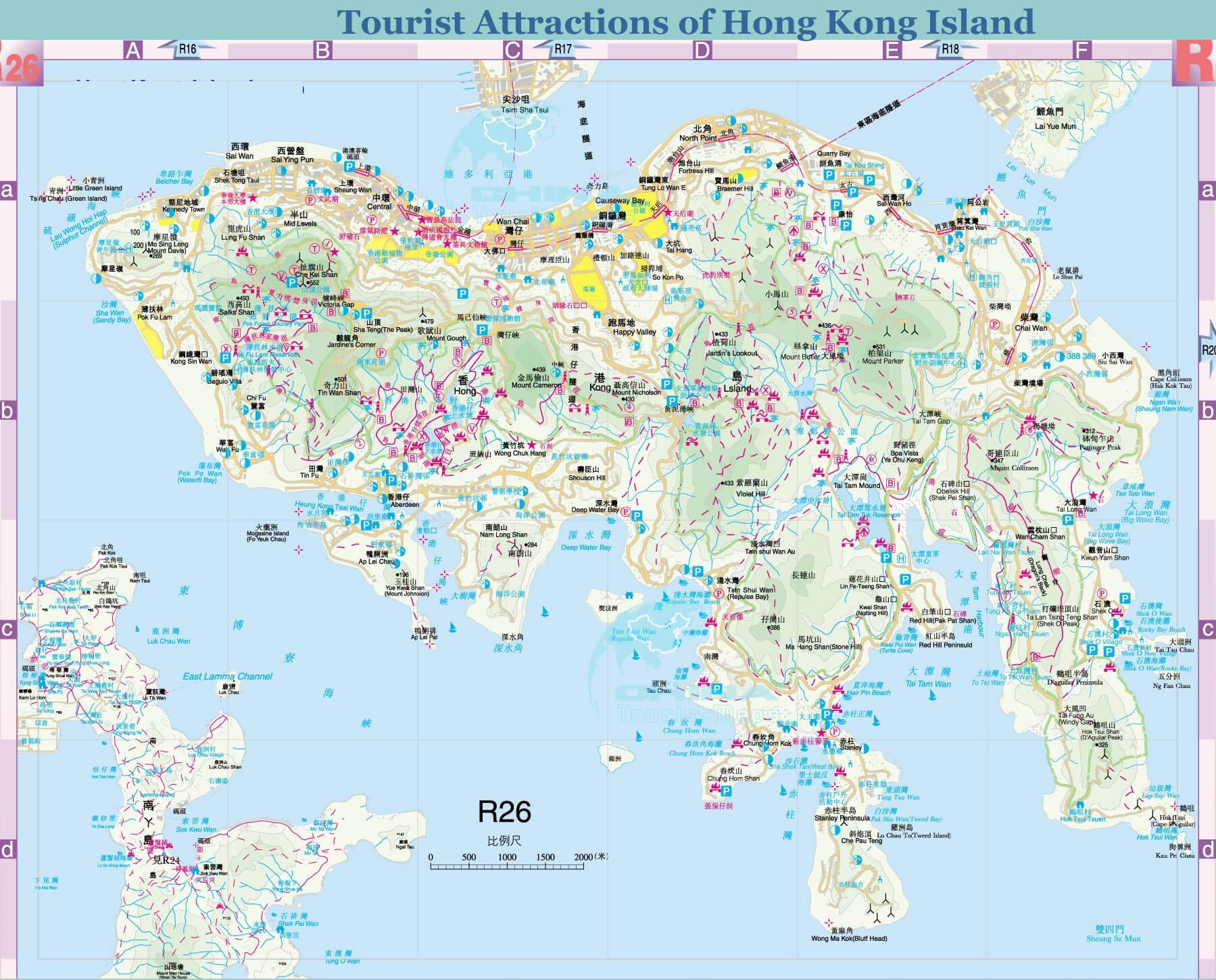 hong kong tourist attraktions karte