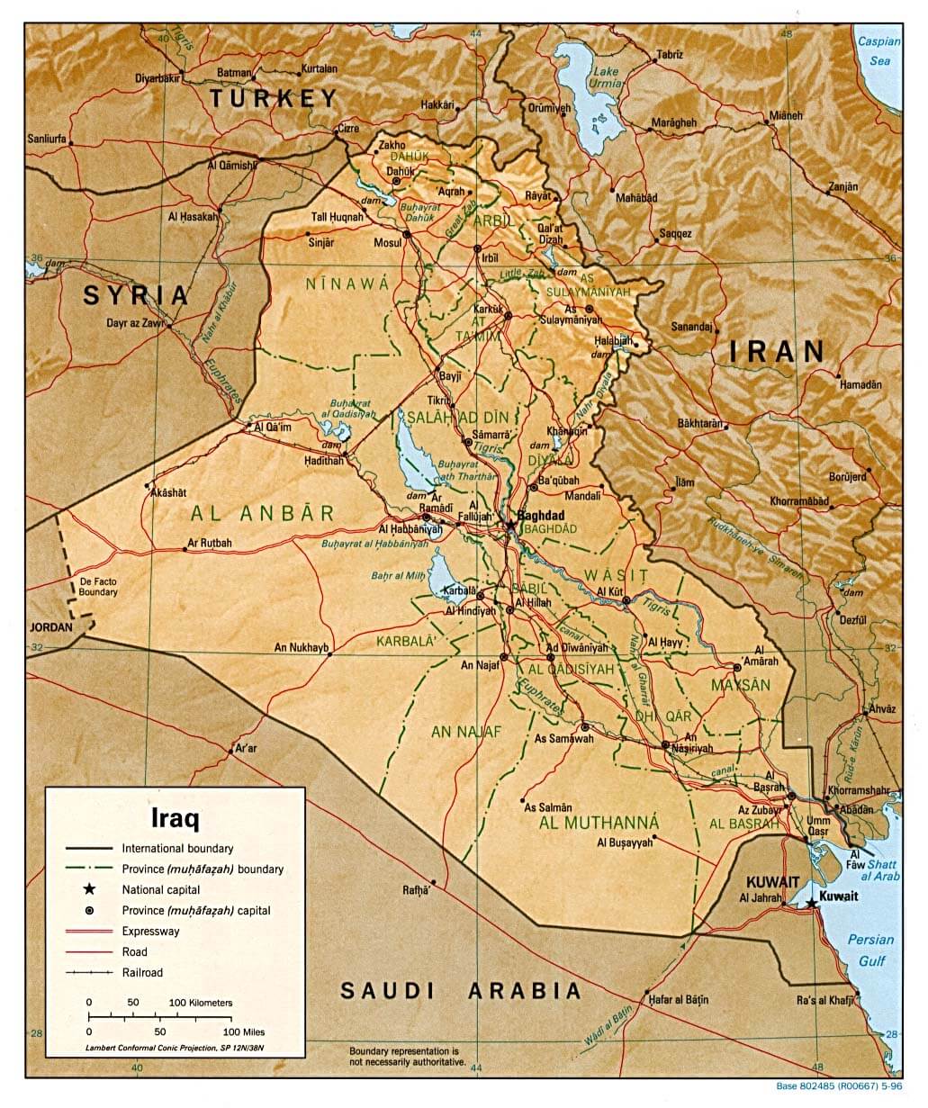 irak linderung karte