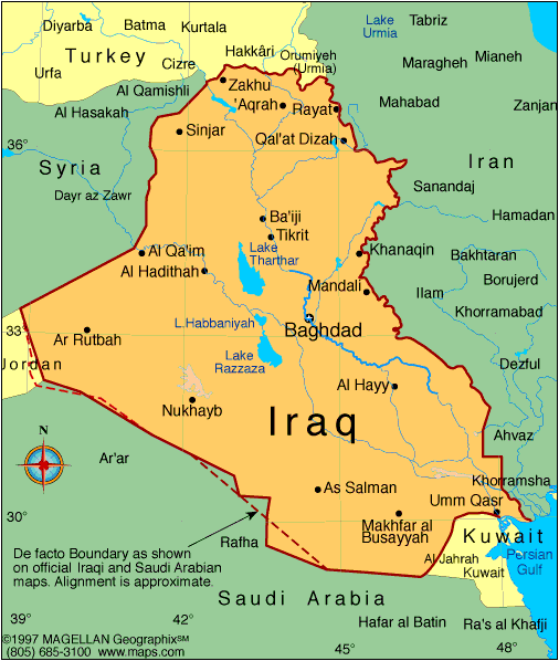 irak politisch karte
