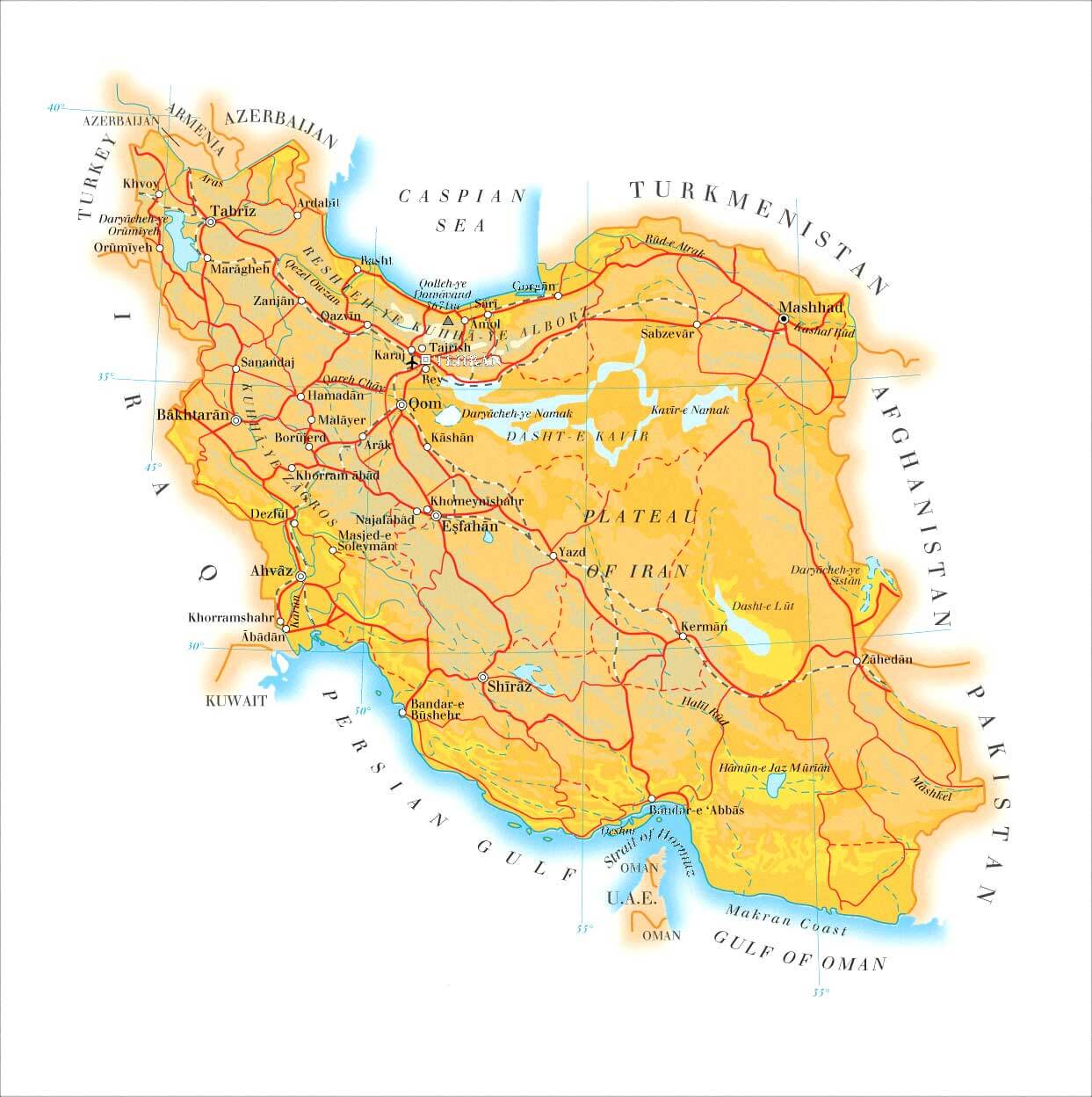 rail karte von iran