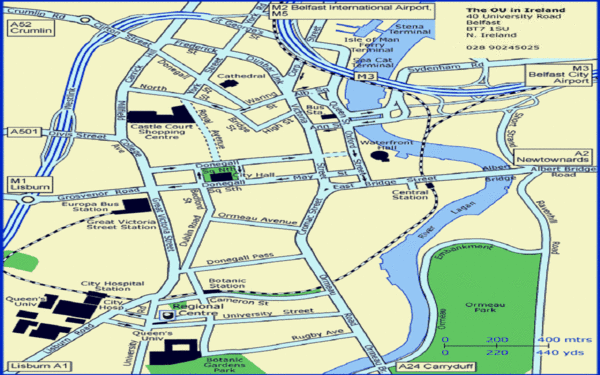 Belfast stadt Center karte