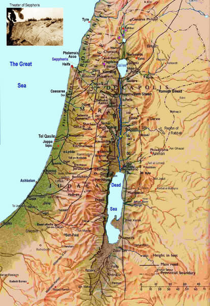 israel geographisch karte