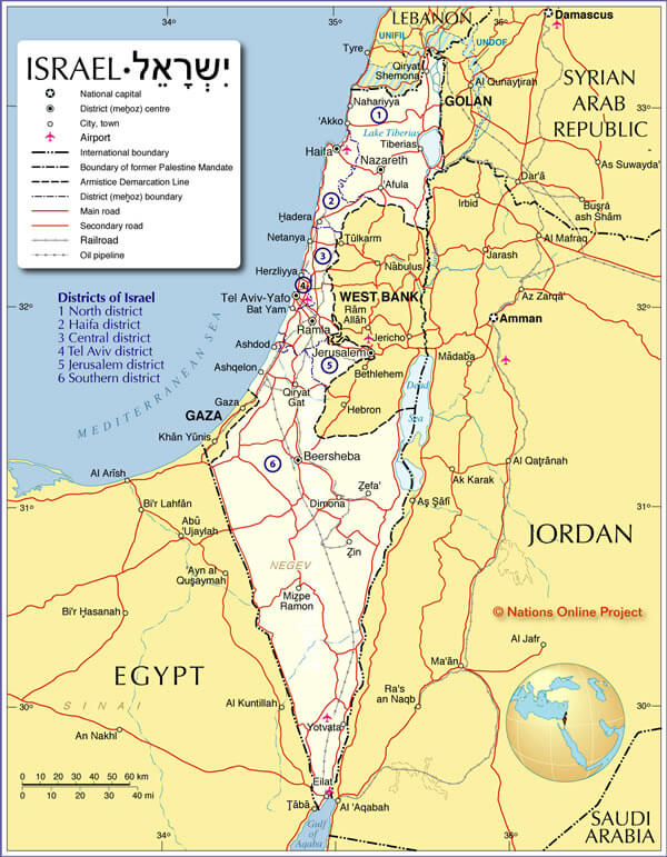 israel karte grenzen