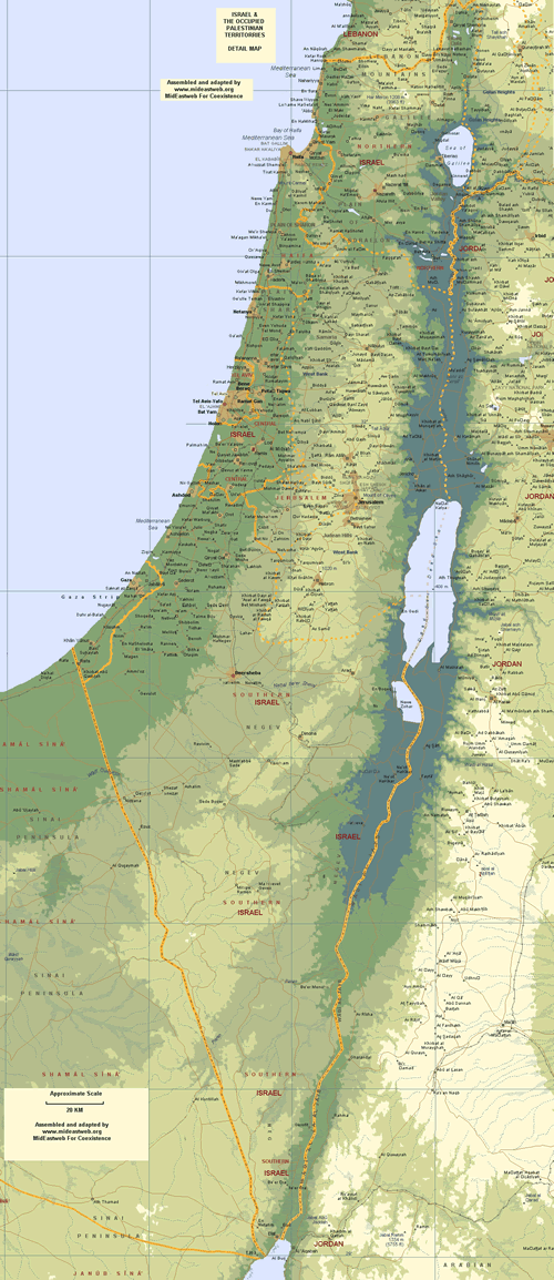 israel physikalisch karte