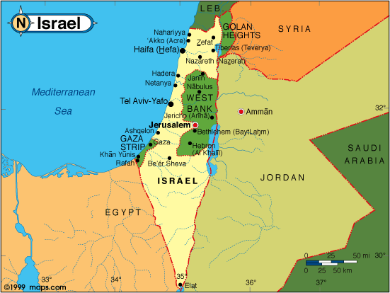 israel politisch karte