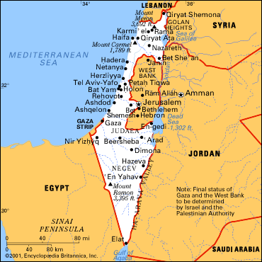israel stadte karte