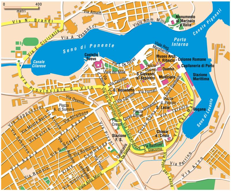 Brindisi stadt center karte