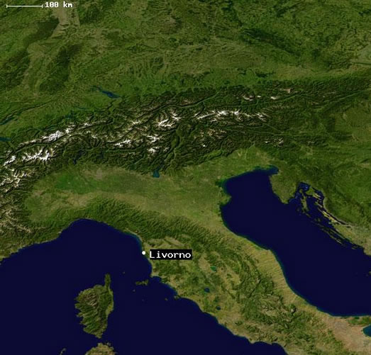 Livorno satellit bild