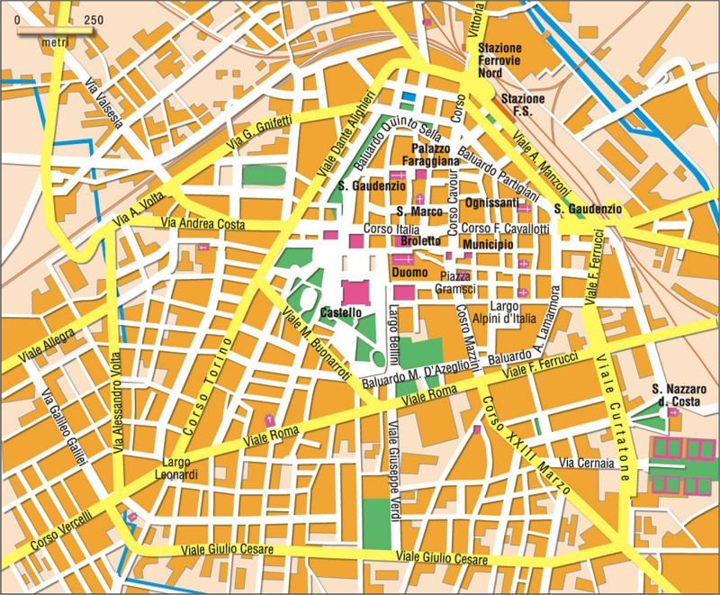 Novara stadt karte