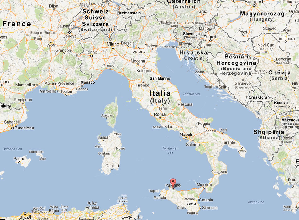 karte von Palermo italien