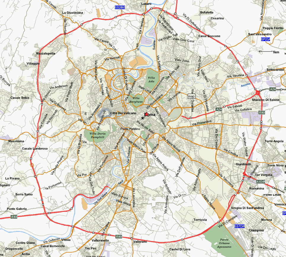 Rome stadt karte