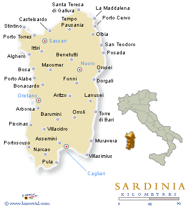 Sassari regional karte