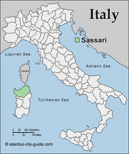italien Sassari karte