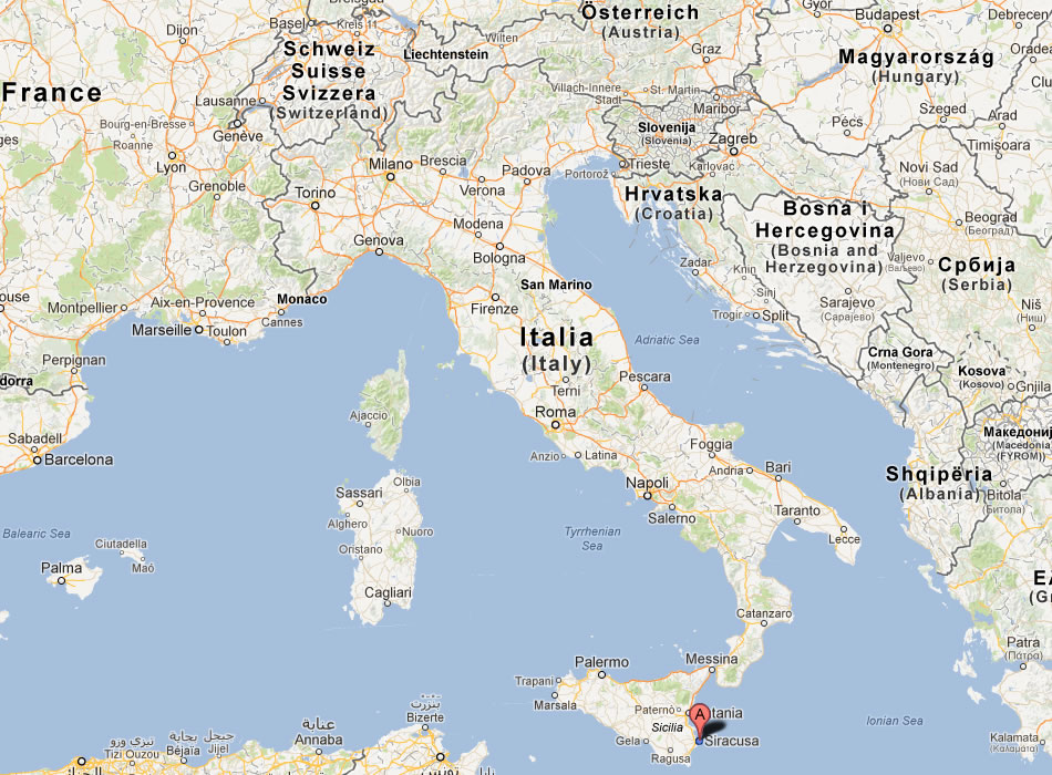 karte von Siracusa italien