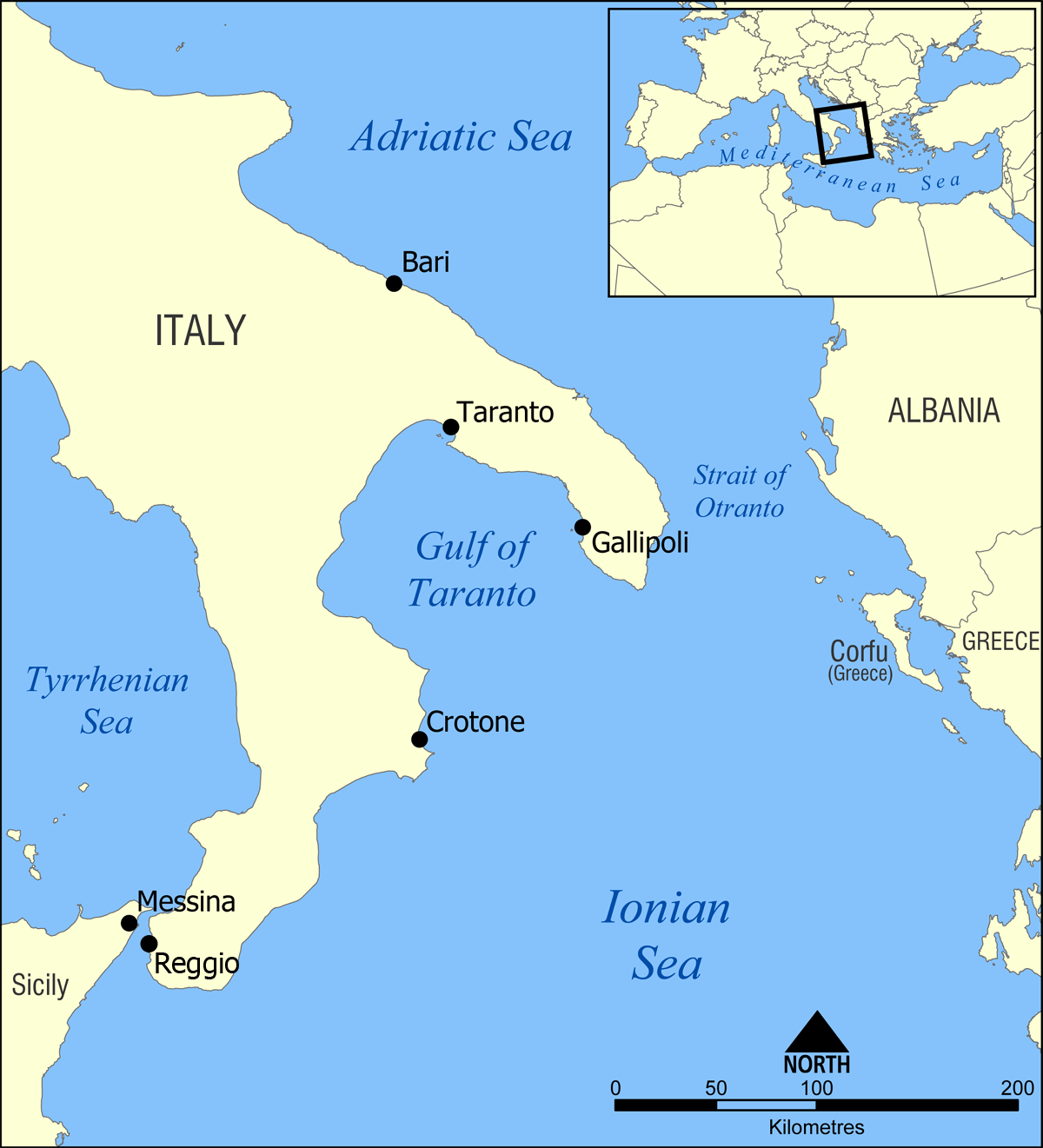 Gulf von Taranto karte