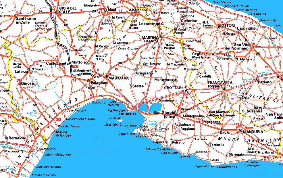 Taranto route karte