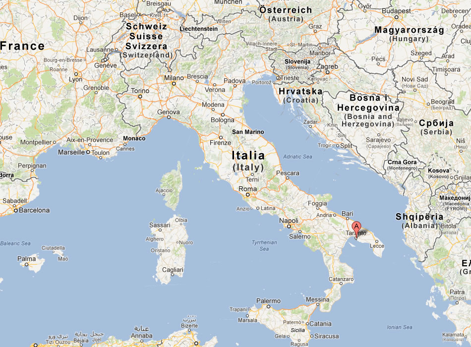 karte von Taranto italien