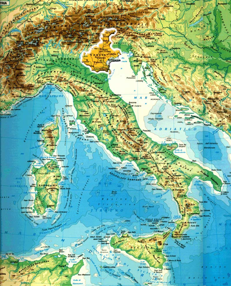 physikalisch karte von Vicenza italien