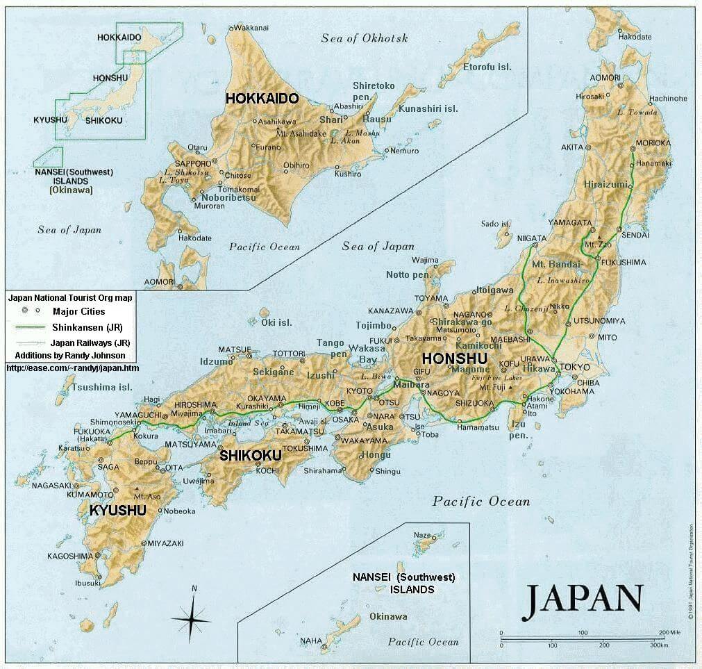 japan physikalisch karte