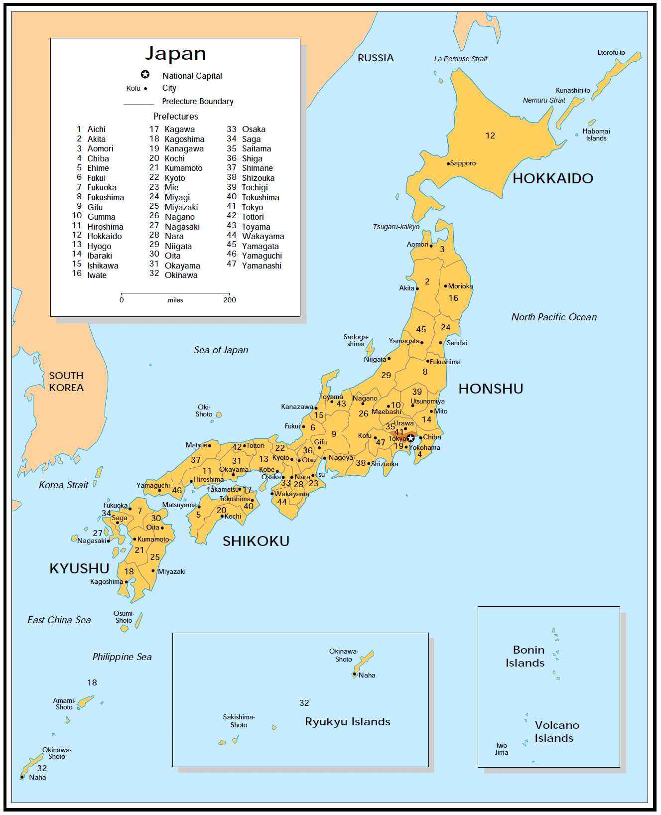 stadte von japan karte