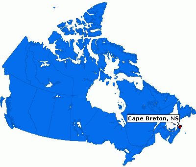 Cape Breton karte kanada
