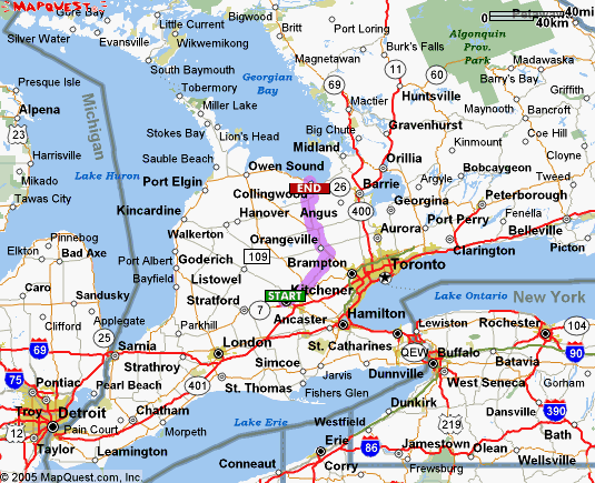 Kitchener regionen karte