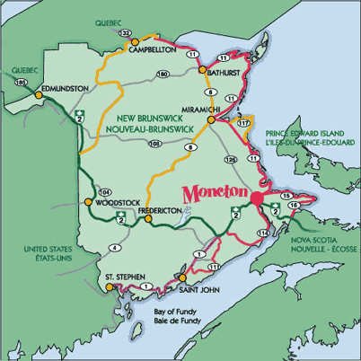 Moncton karte