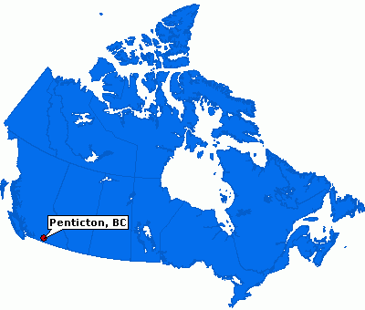 Penticton karte kanada