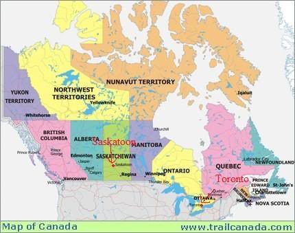 karte kanada Saskatoon
