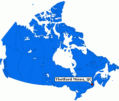 Thetford Mines karte kanada